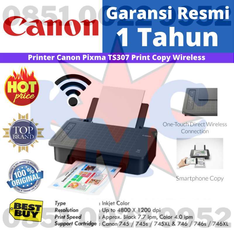 Promo CANON PRINTER PIXMA TS307 -PRINT 