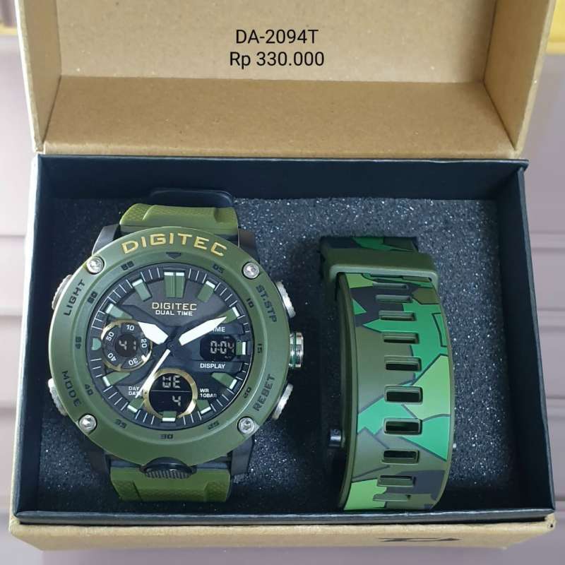 Promo Digitec Da-2094t Jam Tangan Pria Dual Time Original Rubber