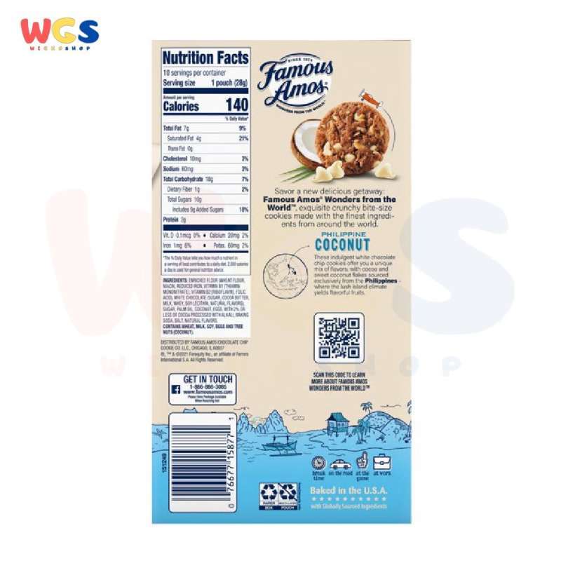 Jual Famous Amos Cookies Philippine Coconut & White Choco ...