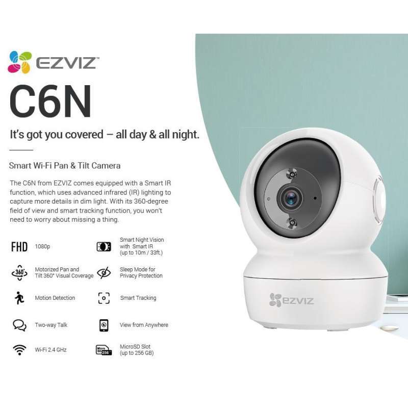 EZVIZ CCTV SMART WIFI PAN TILT CAMERA C6N 2MP 1080P