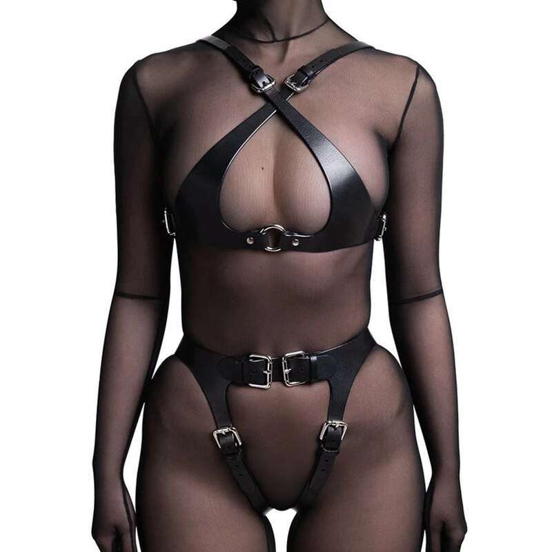 Jual Sexy Bdsm Leather Harness Women 