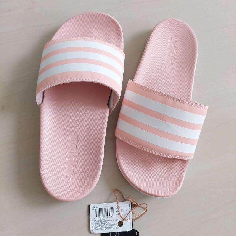 Peach adidas slides on sale