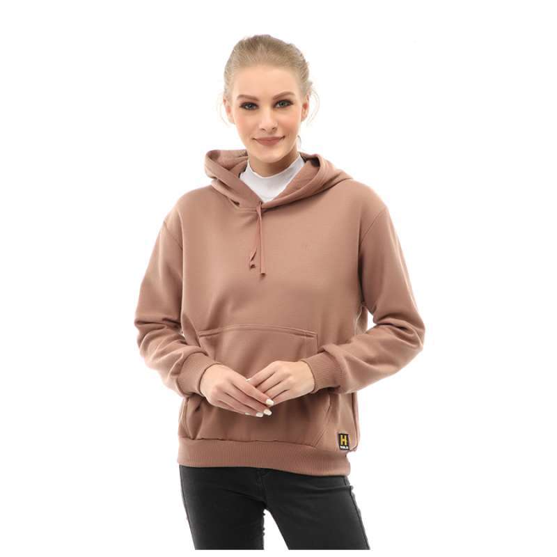 Hamlin Hardwin Jacket Hoodie Polos Jumper Outer Casual Wanita Material  Fleece ORIGINAL Mocca