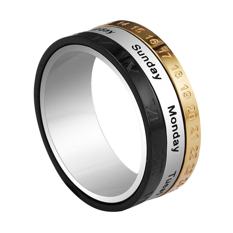 Jual Iit Mens Wedding Gift Tricolor Calendar Time Titanium Steel Ring Jewelry For Men Size 10 Online Oktober 2020 Blibli Com