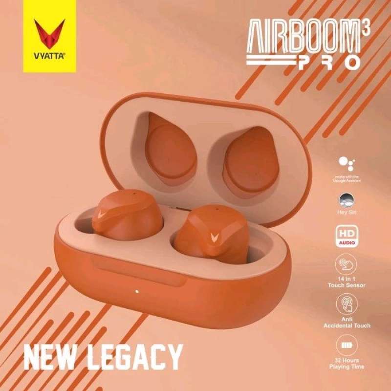 VYATTA AIRBOOM PRO 3 TWS BLUETOOTH EARPHONE ENC 32 Hours Playing Time 14 in 1 Touch Sensor