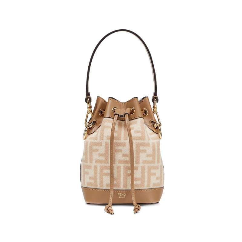 Jual Fendi Mon Tresor FF Wool Mini Bag Beige di Seller voila.id