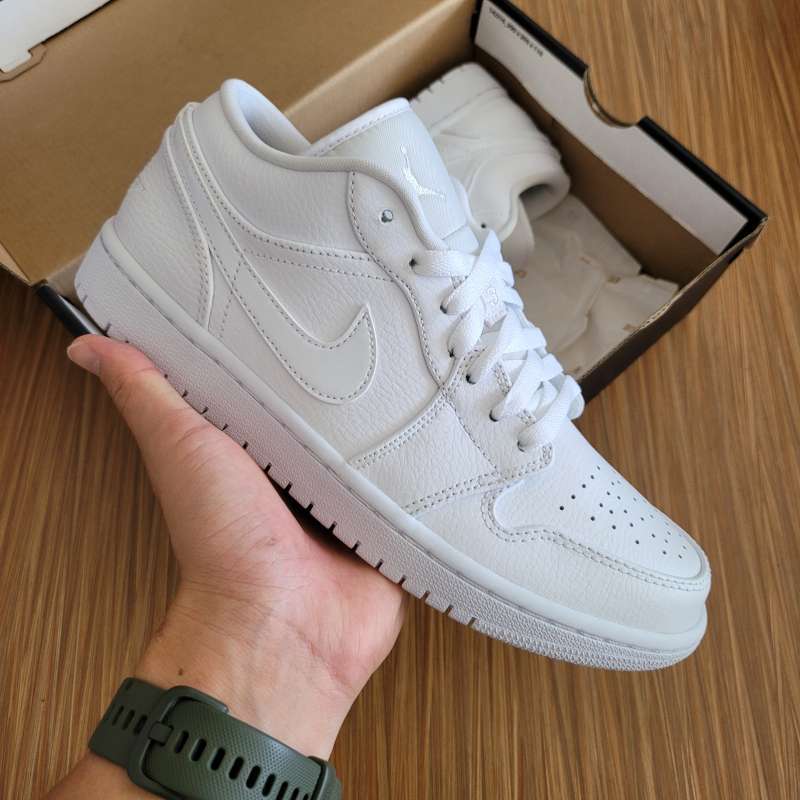 Air Jordan Low Triple White || black toe university blue