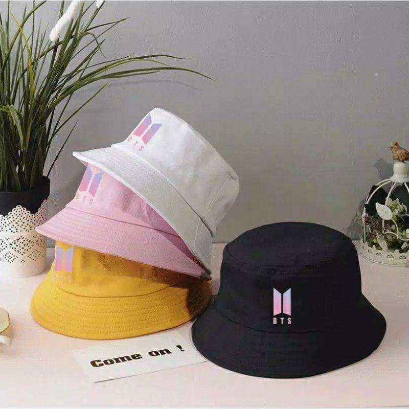 Jual Topi Bucket Bolak Balik Sablon BTS 