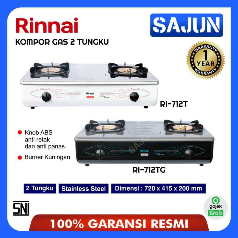 Jual Rinnai Kompor Gas 2 Tungku Ri 712t Gas Stove Ri 712tg Ri712t Black Di Seller Sajun Electronic Official Store Kota Jakarta Utara Dki Jakarta Blibli