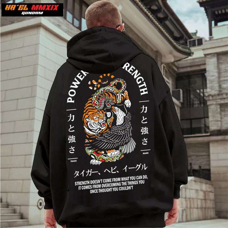 JAKET DISTRO PREMIUM HOODIE POWER STRENGHT S M L XL 2XL 3XL 4XL 5XL 6XL HOODIE PRIA OVERSIZE JAKET JEPANG JUMBO