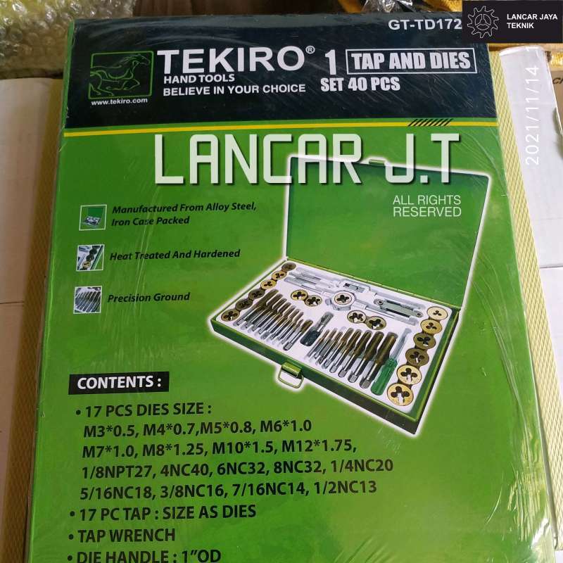 Promo TEKIRO TAP AND DIES SET 40 PCS HAND TAP SET HAND TAP DIE
