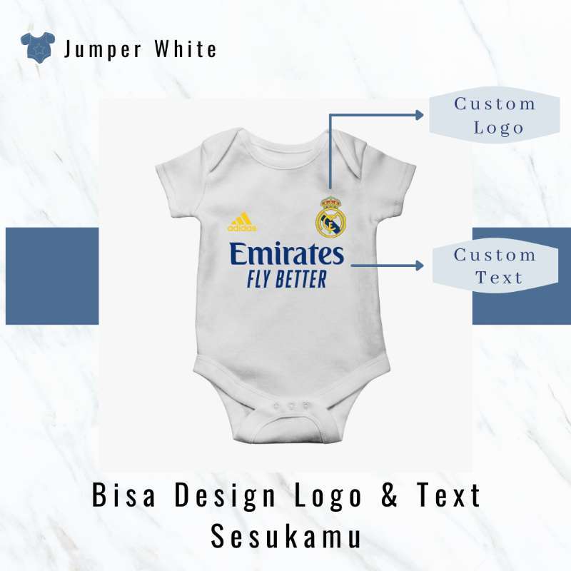 Jual Jumper Bayi Newborn CUSTOM Nama Gambar Logo 1 Warna