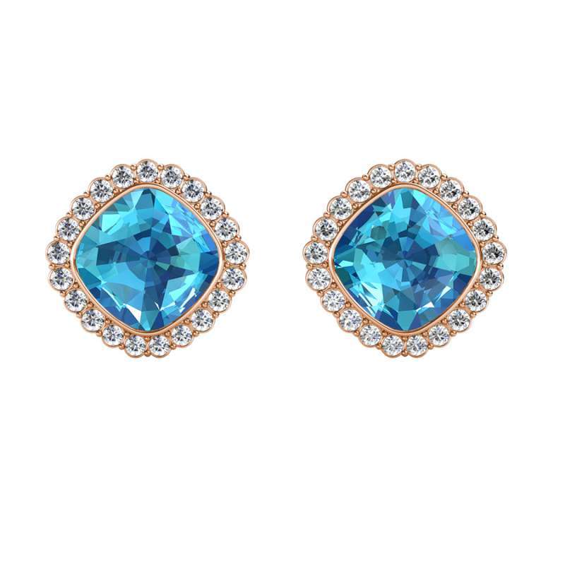 Lydia Diamond Earrings Anting Crystal Luvea by Her Jewellery Rose Blue