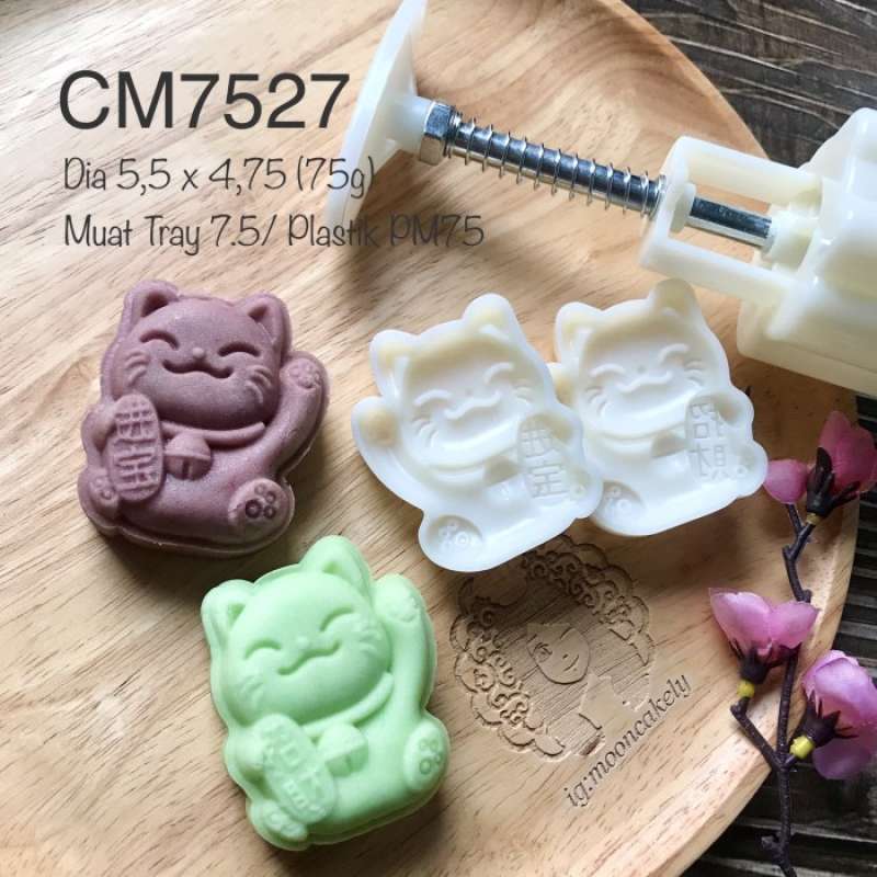 Promo Gratis Ongkir Cetakan Mooncake Cm7527 Lucky Cat Diskon 35