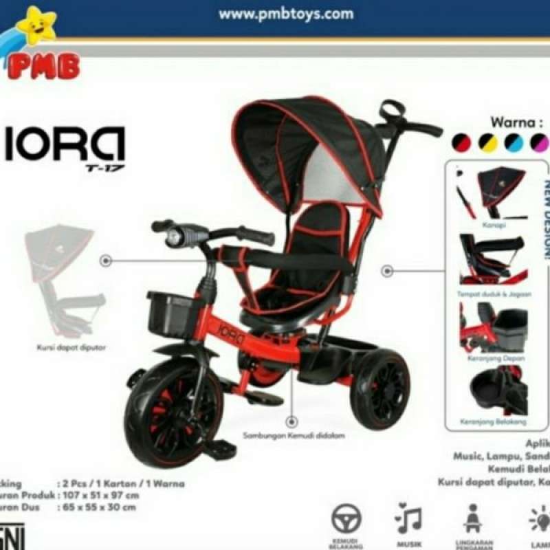 Jual Stroller Sepeda Anak Roda Tiga Pmb Iora T17 Tricycle T-17 T