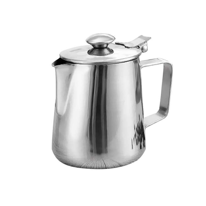 Durable Stainless Steel Coffee Pitcher Latte Milk Frothing Jug with Lid 1.5L