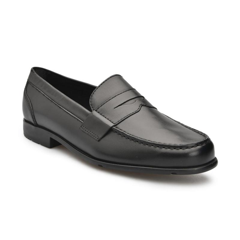 Jual Rockport Classic Loafer Penny Slip On Black II M76443