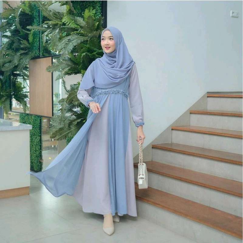 Jual Cantika Dress S M L XL Gamis Muslim Remaja Dress Muslimah