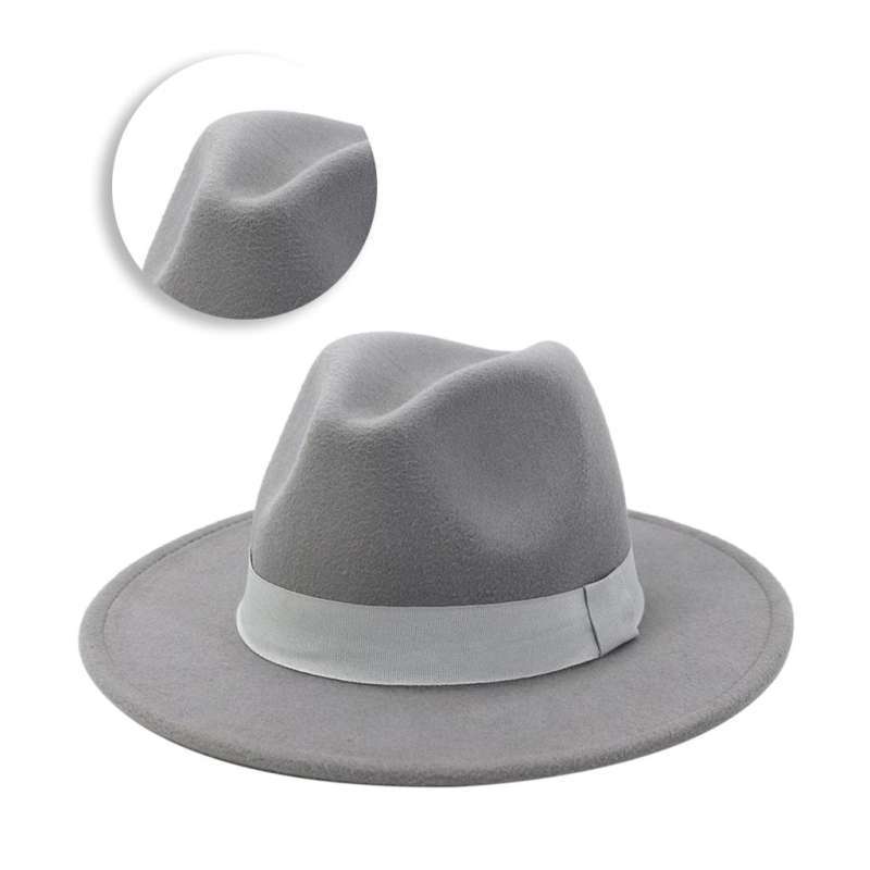 Jual Women Men Flat Top Fedora Hat 