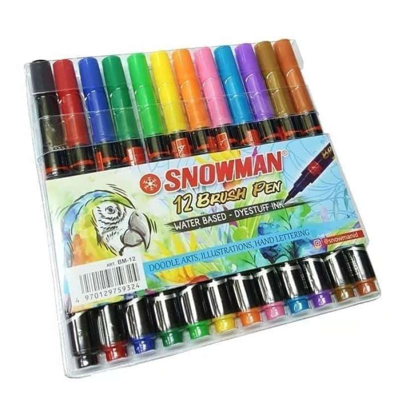 Jual Snowman Brushpen Brush Pen Kuas Kaligrafi Warna 12 Di Seller Atk Bertuah Stationery Pejagalan Kota Jakarta Utara Blibli