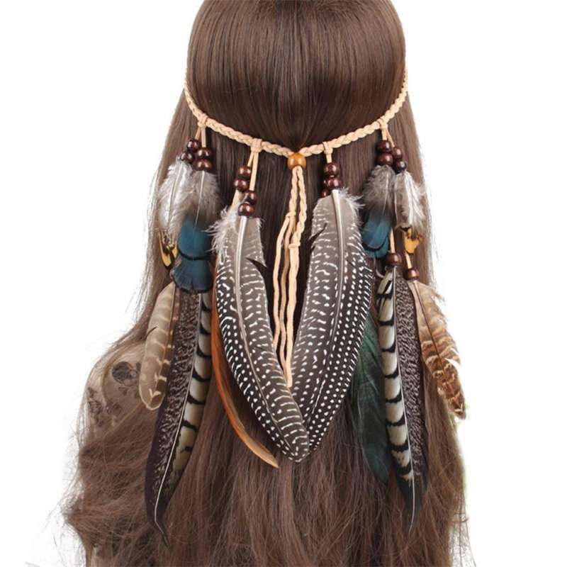 Promo 8xHippie Indian Feather Shape 