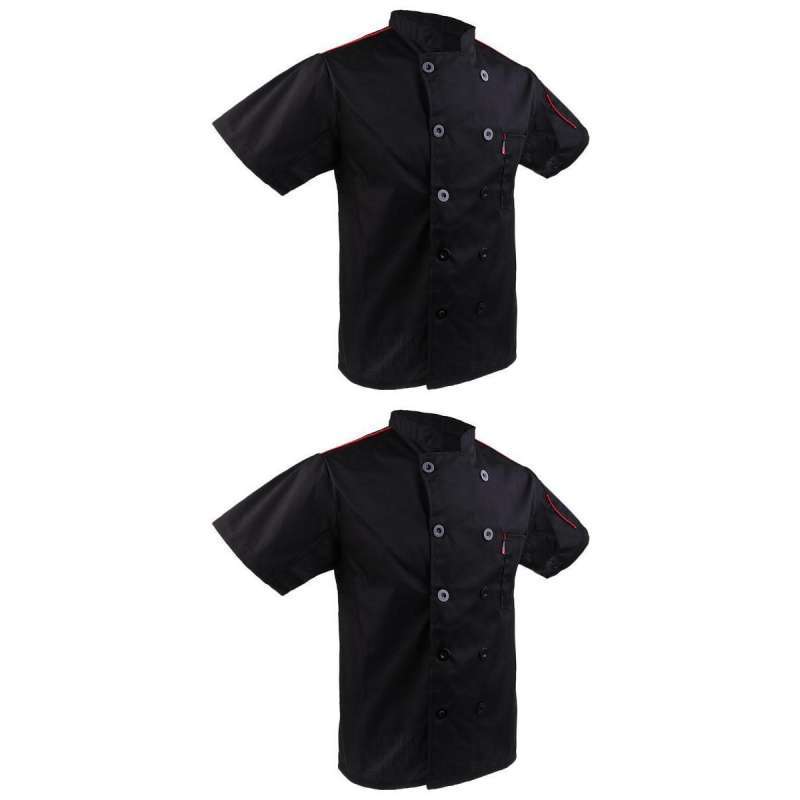 Promo 2Pcs Men Summer Chef Jacket Coat 