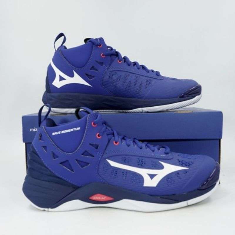 Jual Sepatu Volley Mizuno Wave Momentum Mid Reflex Blue V1GA191720