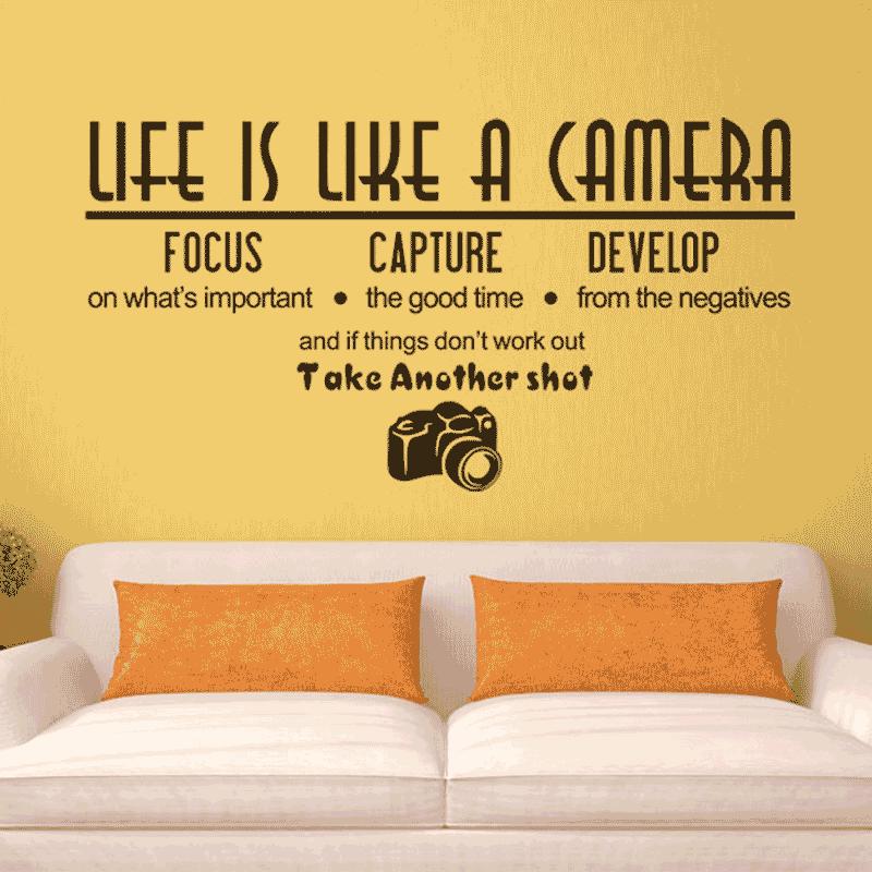 Jual Eds Life Is Like A Camera Sticker Pvc Applique Window Art