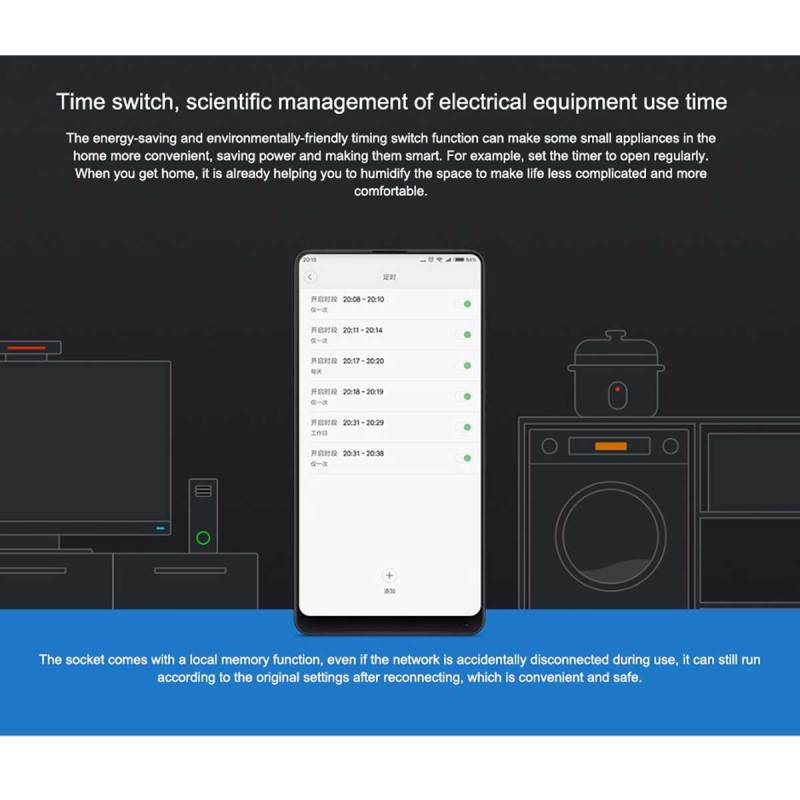 Jual Xiaomi Mijia Smart Socket Plug Wifi Version Wireless Remote Socket Adaptor Power On And Off With Phone Control White Online Oktober 2020 Blibli Com
