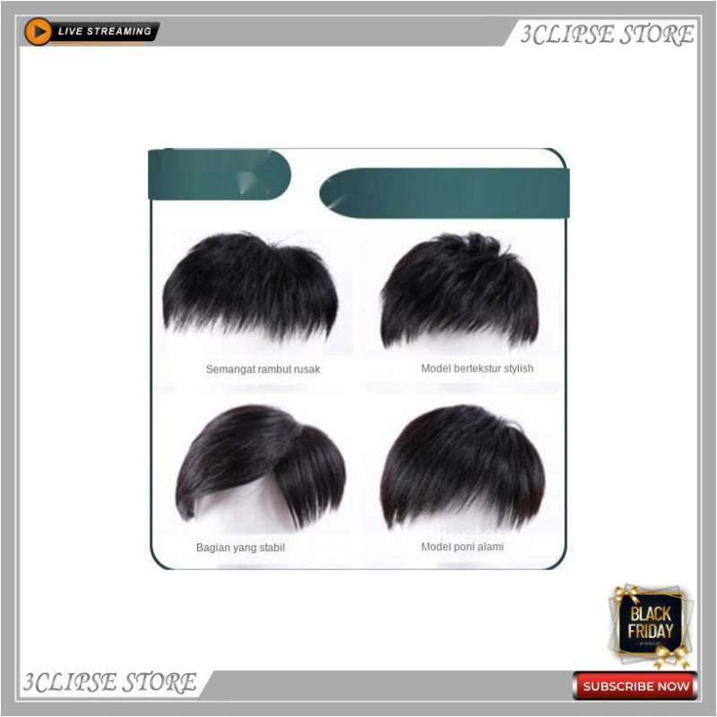 Jual Wig Rambut Palsu Zhenmei Wig Pria Hairpiece Rambut Potongan