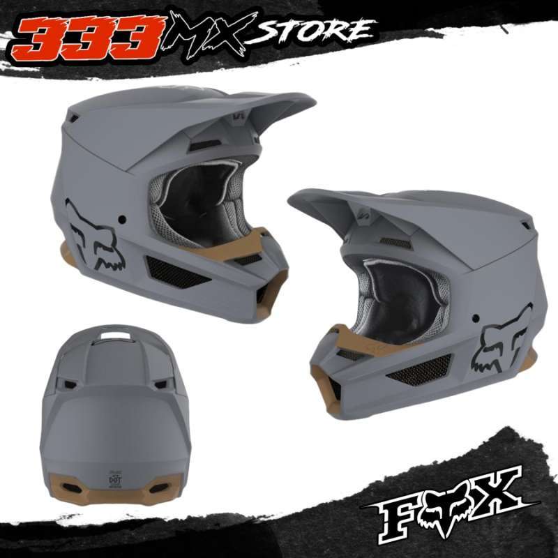 Jual Fox V1 Stone Grey Matte Helm Cross Fox V1 Matte Stone Grey