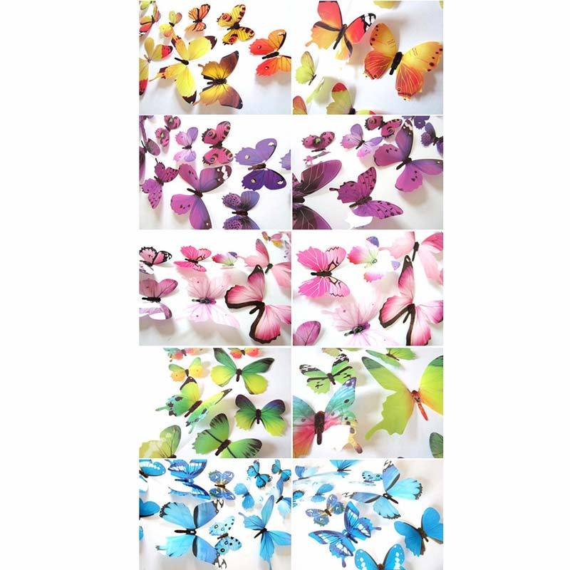 Jual H Ikea 3d Butterfly Rainbow Pvc Wall Stickers Decal For