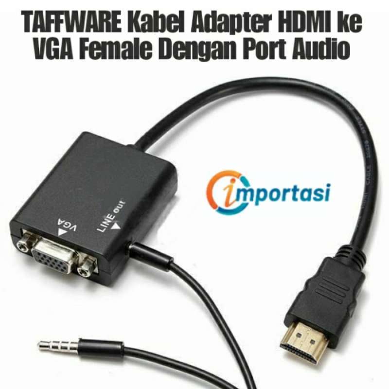 VGA FEMALE CABLE + PORT AUDIO AUX 3.5MM 