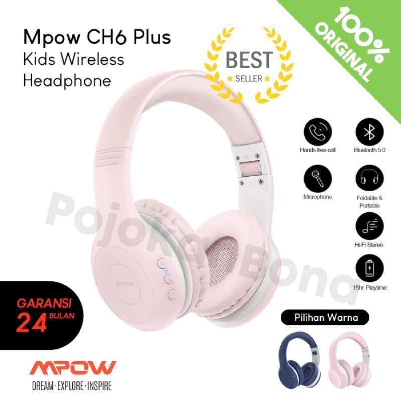 Promo Gratis Ongkir Mpow Ch6 Plus Kids Headphone Wireless Merah Muda Diskon 35 Di Seller Bridgewater Commons Serua Kota Depok Blibli