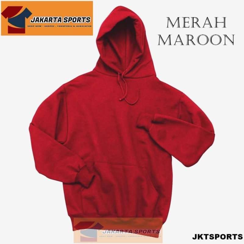 Sweater hoodie outlet merah maroon
