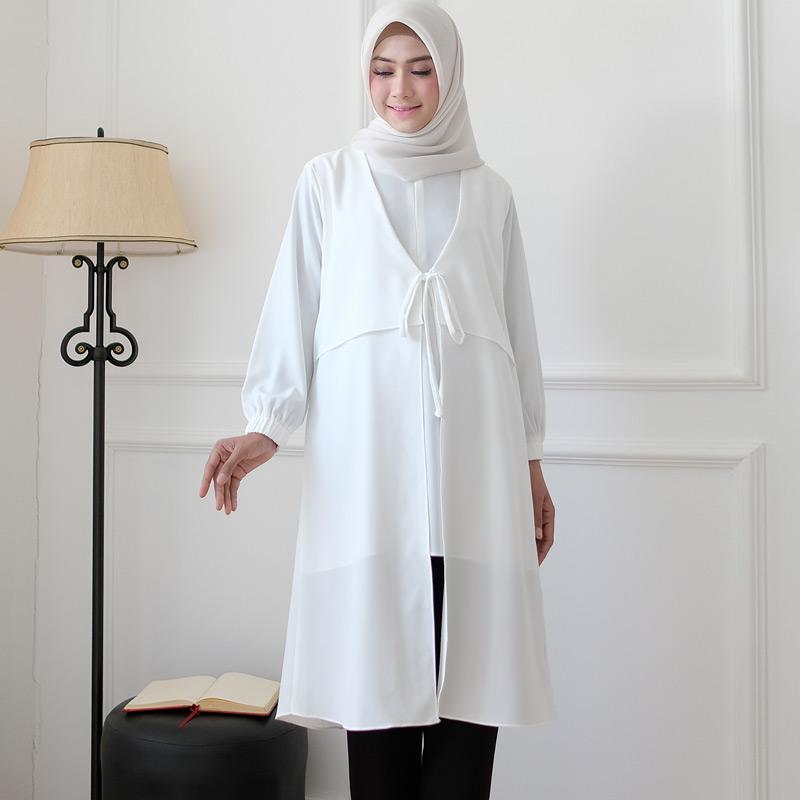 Jual Modesee M1139 Arinda Tunik Muslimah Putih Polos Online September 2020 Blibli Com
