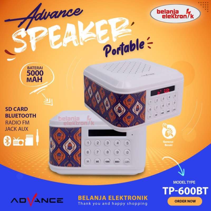 Promo SPEAKER BLUETOOTH MP3 ADVANCE TP 600 BT PORTABLE Diskon 50