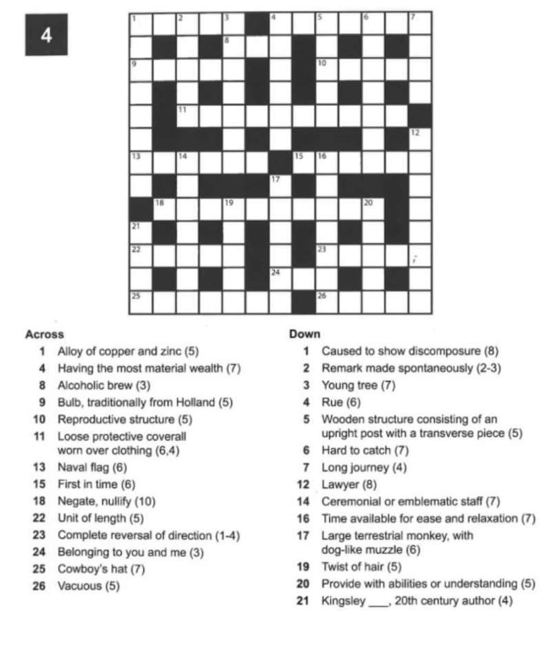Jual TTS Crossword Crosswords Large Print Easy to read Puzzle ...