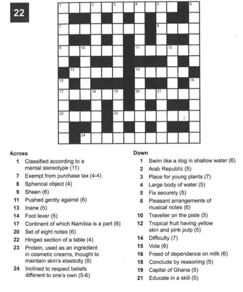 Jual TTS Crossword Crosswords Large Print Easy to read Puzzle ...