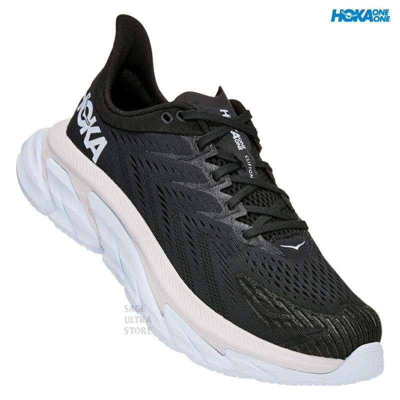 Sepatu Lari Running Hoka Clifton Edge Men Pria Original Black
