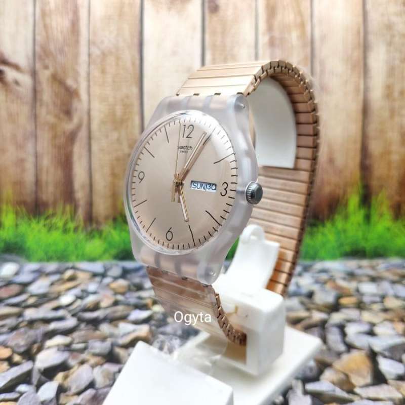 Jual Swatch Analog Jam Tangan Rantai Unisex SUOK707A Rostfrei