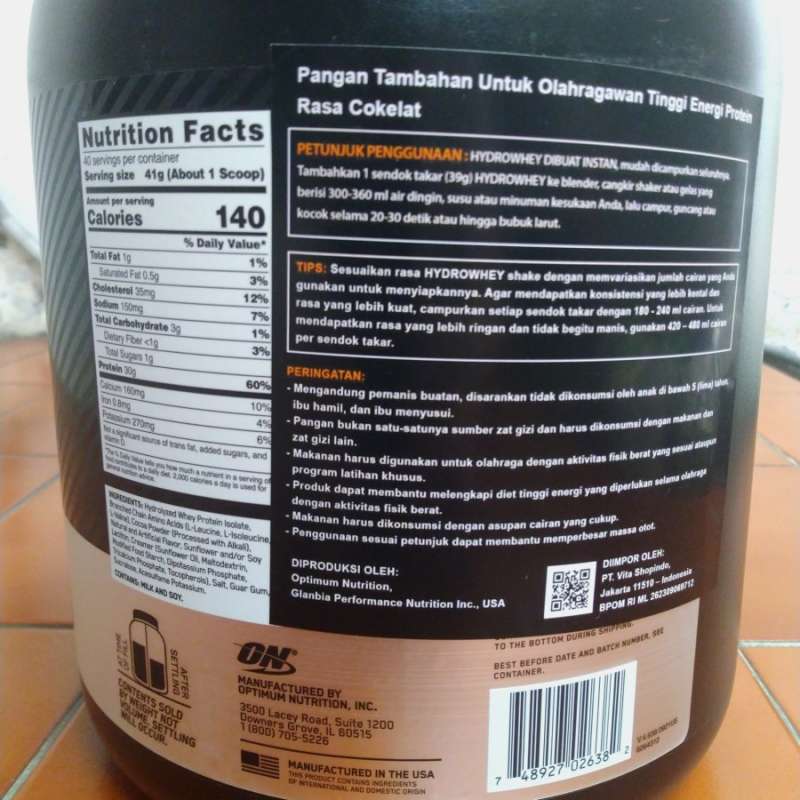 Promo Optimum Nutrution Hydro Whey Protein & Nutrisi ...