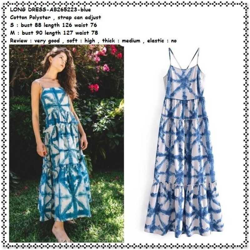 Jual Ab265223 Long Dress Midi Pantai Tali Tanpa Lengan Wanita Korea Import  Di Seller Amelie Butik - Wijaya Kusuma, Kota Jakarta Barat | Blibli