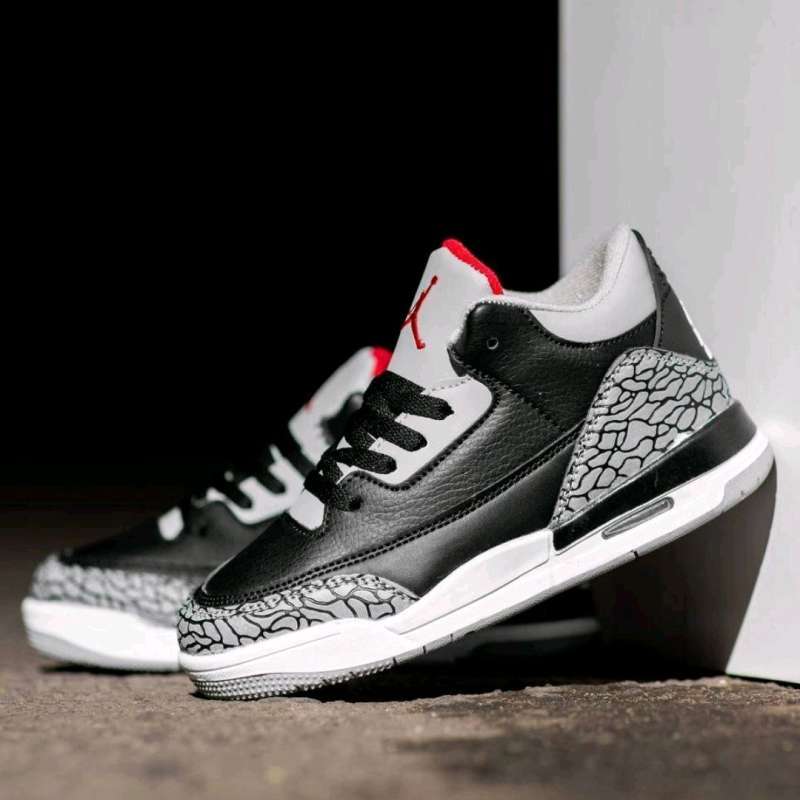 Jordan 3 sales black cement kids