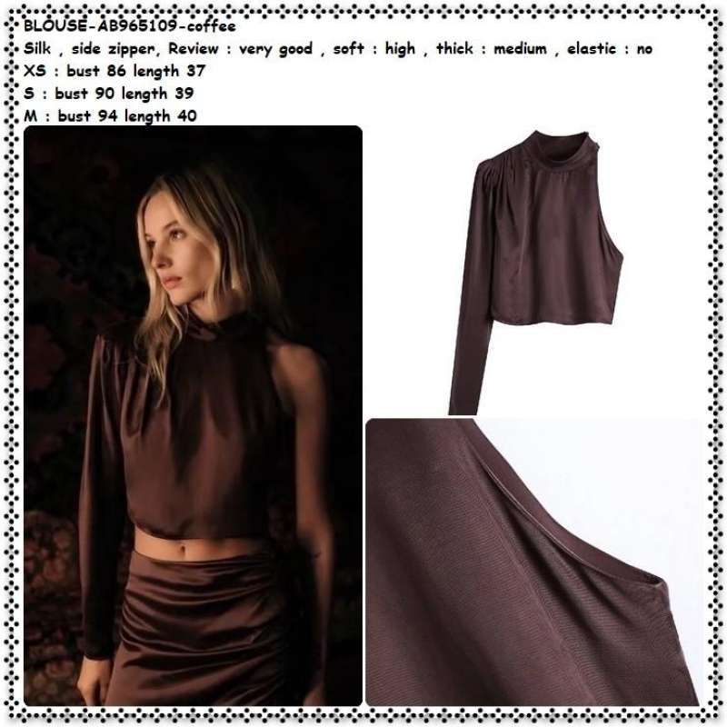 atasan wanita elastic shoulder top