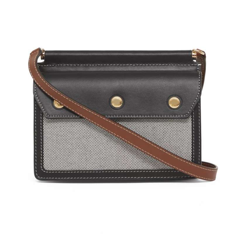 Mini leather title 2025 bag with pocket detail