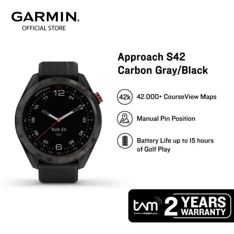 Promo Garmin Approach S42 Carbon Gray Black Diskon 12 di Seller