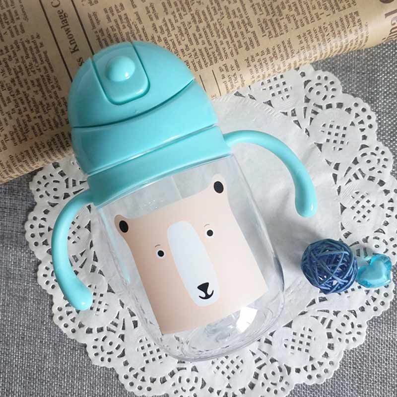 New Anti Spill Cup Sippy Drinking Water Bottle Cup Straw Feeder for Baby Kids LA