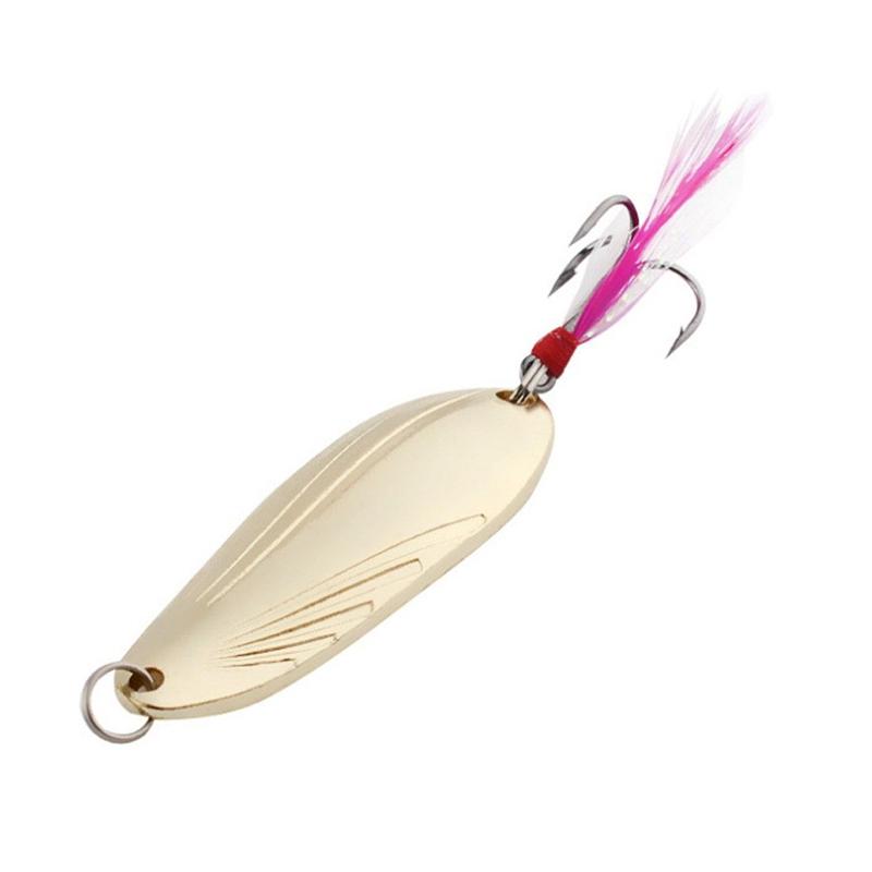 Fishing Metal Spoon Lure Treble Hook Spinner Baits CrankBait Fishing Tackles Box