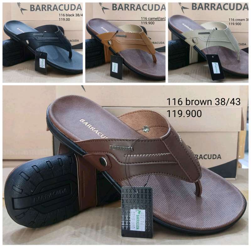 Jual Sandal Kasual Jepit Pria Barracuda 116 38 Black di Seller